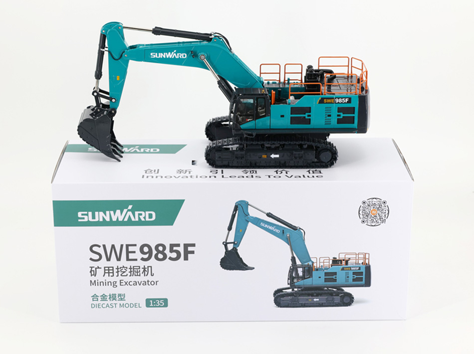 SWE985F экскаватори хӯлаи мошини муҳандисии модели моделиронӣ бозичаҳои кӯдакона ороишоти мошин